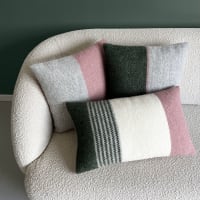 Coussin En Laine épais Klassy Cowgirl | Accents Cuir | Couleur Crème | 28x30 Cm