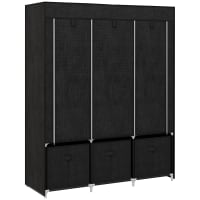 Armoire Vêtements Penderie de Vêtement 175*150*45cm Organisateur Noir