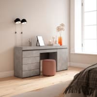Ensemble Coiffeuse Design Contemporain Helloshop26 - 74,5x40x141 Cm - Chêne Marron - Neuve