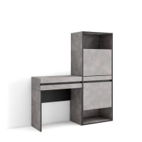 Scarpiera ALAN Con 3 Scomparti E Contenitore - Mobile Salvaspazio 104x29,5x49 Cm, Bianco E Grigio, Da Assemblaggio