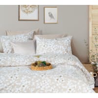 Parure Letto CÔTE DECO Matrimoniale 100% Cotone 220x240 Cm Con 2 Federe 63x63 Cm - Floreale Giallo E Blu