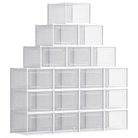 Scatole Portaoggetti Impilabili Pieghevoli Trasparenti - Set Da 20, 33x23x14 Cm, Per Scarpe E Organizzazione