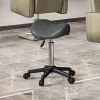 Chaise A Roulette Homcom Tabouret De Massage - Tabouret De Travail Pivotant 360° - Assise Tabouret Esthetique Professionnel