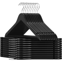 Grucce Appendiabiti In Plastica Nera, 20 Pezzi Da 36 Cm - Gancio Girevole 360° E Antiscivolo, Salvaspazio Per Pantaloni E Gonne