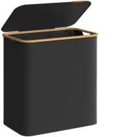 GLOWPOINT Cesto Portabiancheria Stretto 65L Con Coperchio - Pieghevole, Impermeabile, Con Borsa Interna Rimovibile, Beige - 4