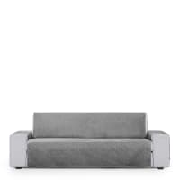 GAMUSI Copridivano 4 Posti In Cotone Grigio Righe: Fino A 220 Cm, Elasticizzato, Traspirante, Ipoallergenico, Made In Spain