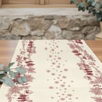 Petit Chemin De Table Rouge – Tissage Jacquard Français, Années 1920, 20x19