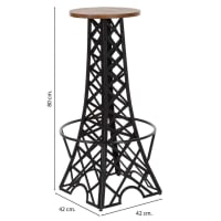PPAMAPIC Tavolino Rotondo 50 Cm - Nero - Moderno E Resistente