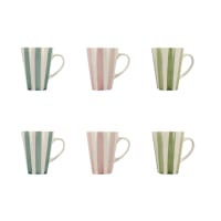 Lot De 6 Tasses à Café En Grès Vintage, Marron, Génériques - Occasion
