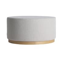 Pouf Contenitore Rotondo, Sgabello Poggiapiedi Imbottito, Puffo In Stoffa Di Velluto 31 X 57 Cm Celeste Relaxdays 84694109