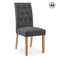 Chaise scandinave en tissu gris clair et bois clair ANYA