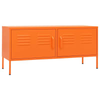 Mueble tv de cristal templado naranja oscuro y estructura de cromo ...