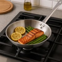 Sitram 715065 Triply - Sartén De Acero Inoxidable (28 Cm, Revestimiento De Nido De Abeja Antiadherente, Antiarañazos, Sin PFOA, Para Todo Tipo De Fuegos, Incluida Inducción