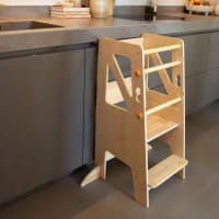 Tour D’Observation Montessori En Bois Naturel - Tour Apprentissage Enfant Avec Ou Sans Tableau, Design Évolutif