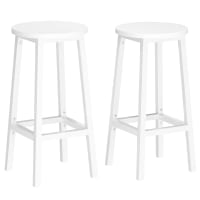 MFFM Set 2 Sgabelli Da Bar Moderni Con Cuscini Inclusi, Altezza Bancone 75 Cm, Bianco