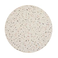 HOMCOM Table de salle à manger ronde pour 2 personnes, table de cuisine moderne avec plateau peint et base en acier pour salon, salle à manger, marbre blanc