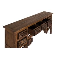 Panneau Mural Décoratif En Bois Sculpté Main – Marron – Art Déco – 91x30 Cm