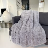 Catherine Lansfield Plaid polaire confortable Motif crânes Gris 130 x 170 cm