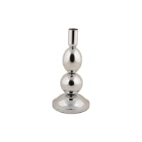 Bougeoir métal argenté vintage 32,5 cm
