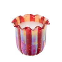 RITUALI DOMESTICI Bougie Rouge M Céramique Sofficeluce 9x9 Cm - Parfum Et Ambiance Chaleureuse