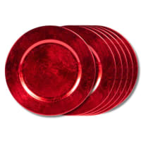 Lot De 5 Assiettes Rouges En Mélamine - Utilisées 1 Fois - État Impeccable