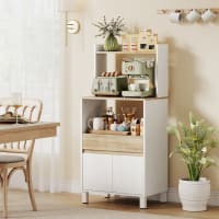 Meuble micro-ondes blanc 2 portes 1 tiroir