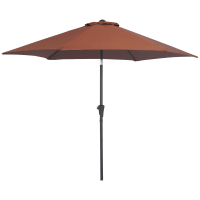 Ombrellone Da Giardino Outsunny Rotondo 2,7x2,4m | Inclinabile Con Manovella, Frange E Protezione UPF 30+ - 4