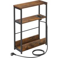 Tavolino stretto in stile moderno con cestello in tessuto Set di