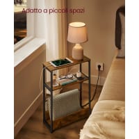 Hzuaneri Comodini Set di 2, con Luci LED e Stazione di Ricarica, Tavolino Moderno con Porte USB