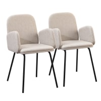 EUGAD 6x Poltroncine per Soggiorno Sedia da Sala Pranzo con Braccioli Poltrona Moderna in Velluto per Cameretta Cucina Gambe in Metallo Nero 0626BY-6