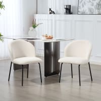 Lot De 2 Chaises Salle à Manger HOMCOM - Design Moderne Gris, Assise Rembourrée Et Pieds Métal, Confort Et Élégance