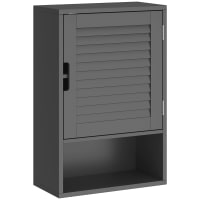 Armadio da Bagno con Cassetto e 2 Ripiani, con Anta Antipolvere, Armadietto per Bagno, Altezza del Ripiani Regolabile, in Legno, 35x30x87 cm (Nero) | Leroy Merlin
