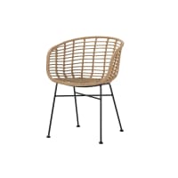 Silla ratan sintetico natural negro 58x56x77 cm cropped-1