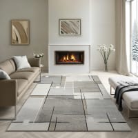 Alfombra moderna salón recorte contorno, beige, 140 x 200 cm Pearl ...