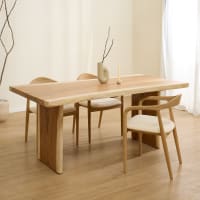 Mesa de comedor de madera maciza 220x100 cm-Arrel cropped-1