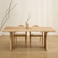 Mesa de comedor de madera maciza 220x100 cm-Arrel cropped-2