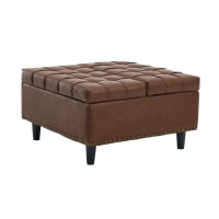 HOME DECO FACTORY Hd7135 Pouf Gigogne 2 Pezzi: Marrone, Seduta In Plastica E Struttura In Ferro, Per Soggiorno E Cameretta
