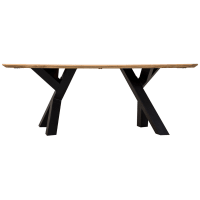 Mesa de comedor de madera marrón y negra 200x100x76 alt. Cm cropped-1