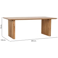 Mesa de comedor de madera marrón 200x100x76 alt. Cm cropped-2