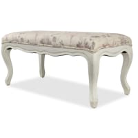 Banc Design Mirage 60 Cm Blanc & Beige – Paris Prix – Assise Bois Élégante Et Confortable Intérieur/Extérieur