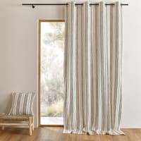 Rideau 100% coton rayures tapissier lourmarin beige 140x260 cm ...
