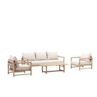 Weies Gartenmbelset aus Bambus mit Sofa, Sessel undCouchtisch Vadella | Maisons  du Monde