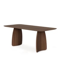 Mesa de comedor fija en nogal de 200 cm-Mikayla