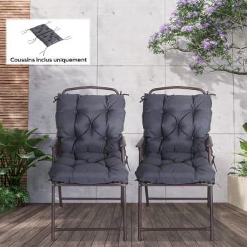 QLXYYFC Lot De 2 Coussins De Siège Touffetés Pour Intérieur/extérieur, Coussins De Chaise D'extérieur