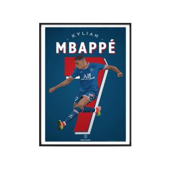 Affiche Football PSG - Illustration Kylian Mbappé 30 x 40 cm PSG