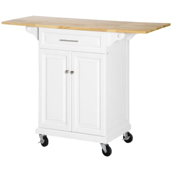 Carrello da cucina espandibile portasciugamani in legno bianco