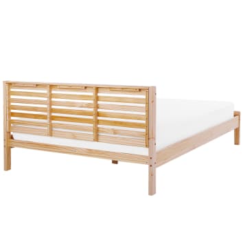 Letto matrimoniale moderno in legno marrone chiaro 180x200cm Carnac