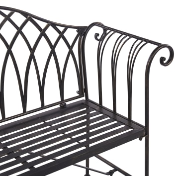 Panca da giardino in metallo nero 130 cm Milazzo