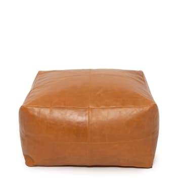 Pouf in pelle marrone Collectors