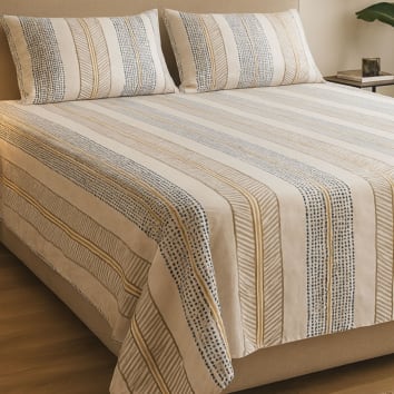 Biancheria Da Letto Renforce A Strisce Colorate - Copripiumino 135x200 E Federa 80x80 - Lavabile A 60°